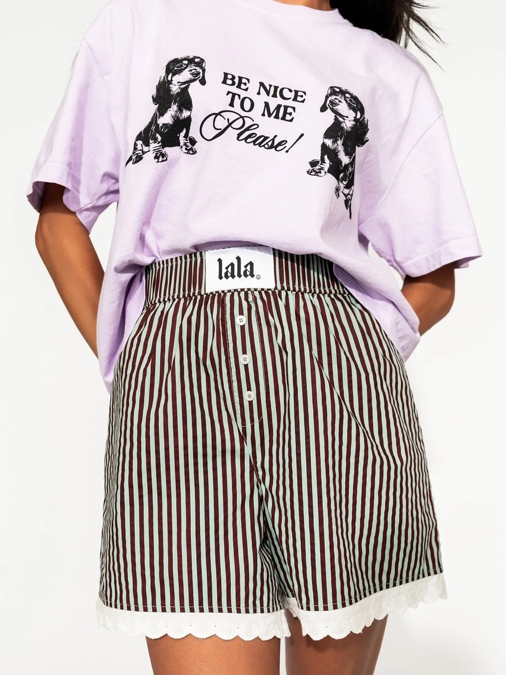 Dressed In LALA Mint Chocolate Chip Lace Boxer Shorts